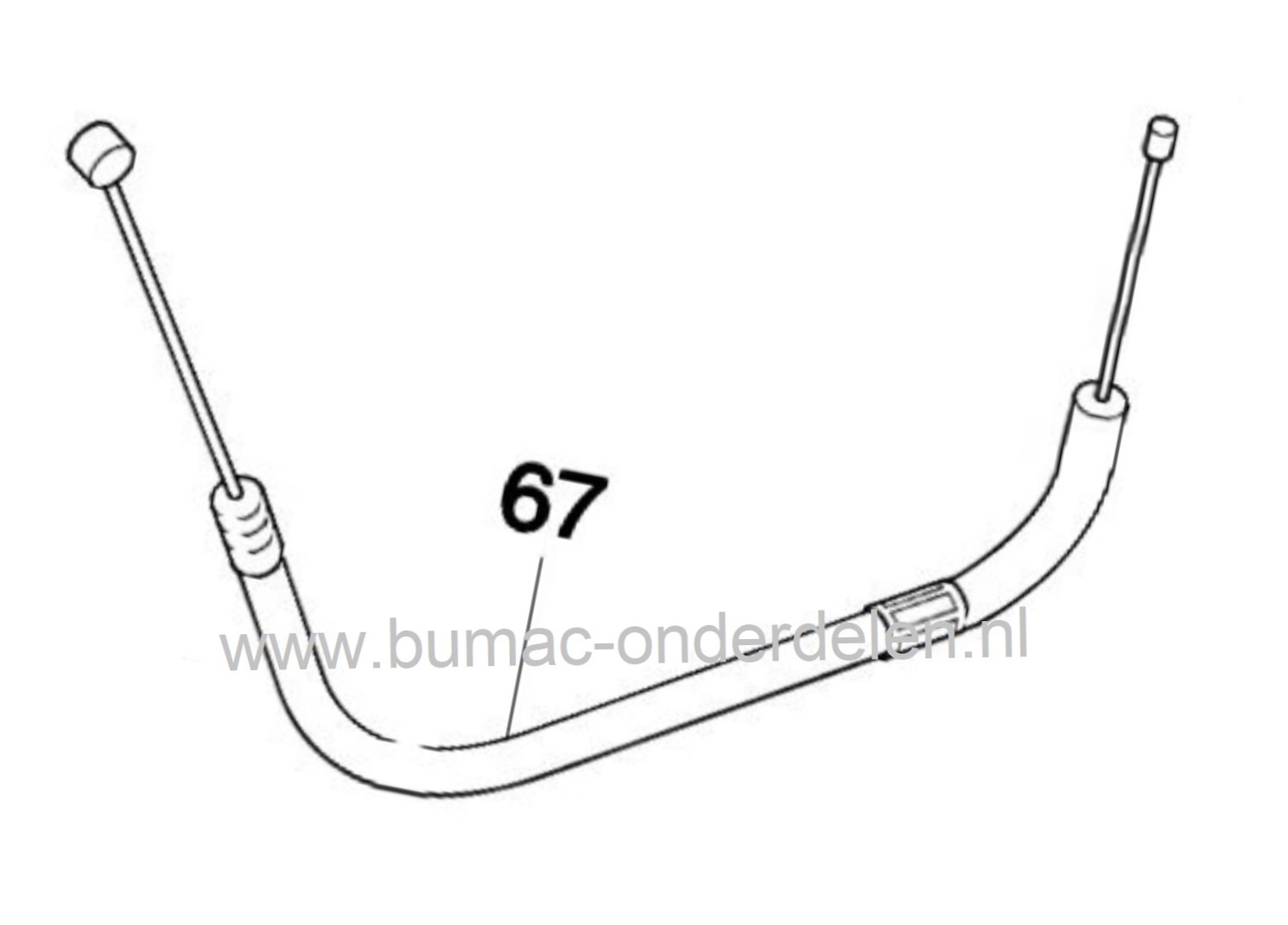 Gaskabel voor Dolmar PB7660.4, PB 76604, Makita EB7660TH, BBX7600A, 4-takt Bladblazers, Dolmar PB76604, Makita EB 7660 TH, BBX 7600 A, onderdeel, gas kabel
