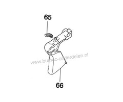 Gashendel voor Dolmar PB7660.4, PB 76604, Makita EB7660TH, BBX7600A, 4-takt Bladblazers, Dolmar PB76604, Makita EB 7660 TH, BBX 7600 A, onderdeel, gas hendel