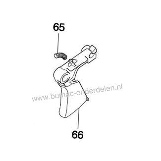 Gashendel voor Dolmar PB7660.4, PB 76604, Makita EB7660TH, BBX7600A, 4-takt Bladblazers, Dolmar PB76604, Makita EB 7660 TH, BBX 7600 A, onderdeel, gas hendel