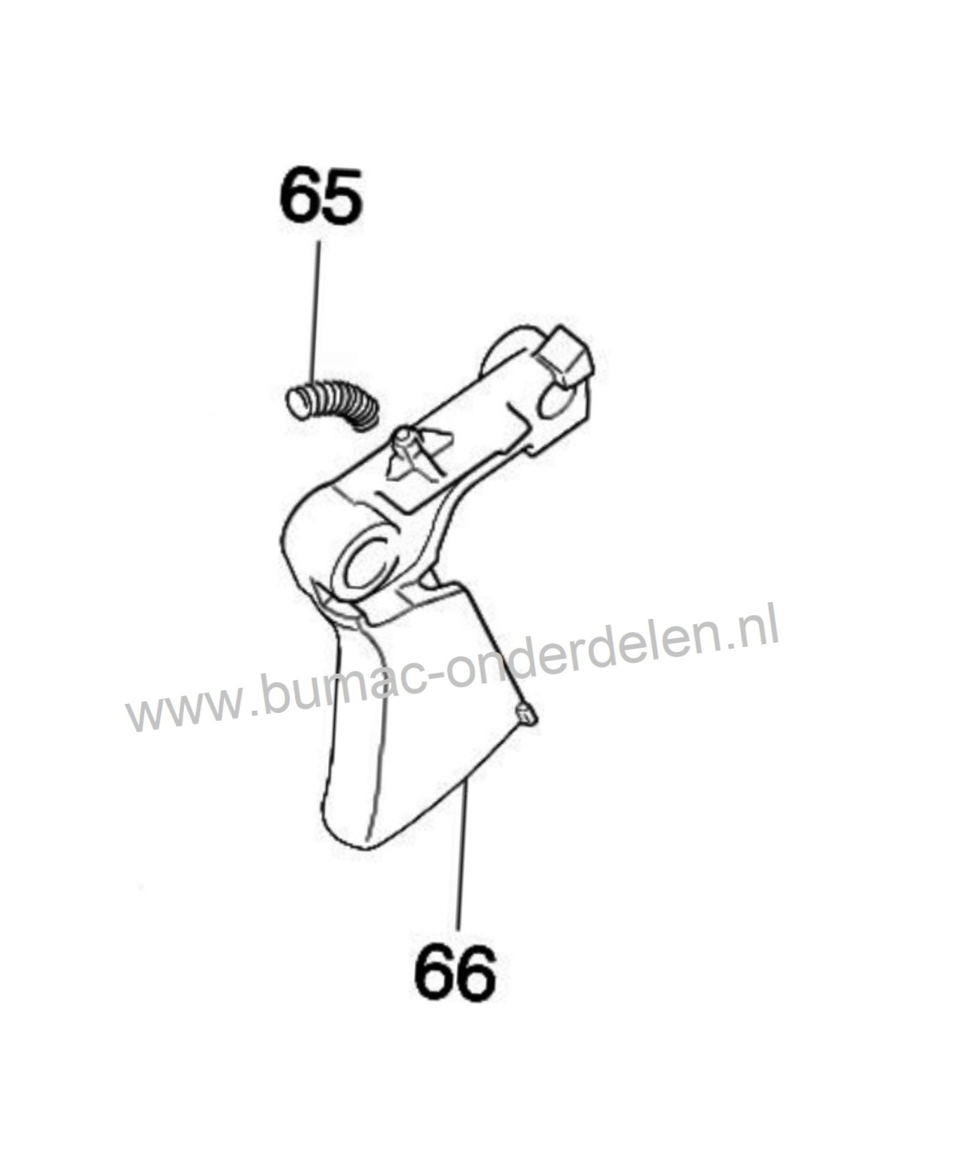 Gashendel voor Dolmar PB7660.4, PB 76604, Makita EB7660TH, BBX7600A, 4-takt Bladblazers, Dolmar PB76604, Makita EB 7660 TH, BBX 7600 A, onderdeel, gas hendel