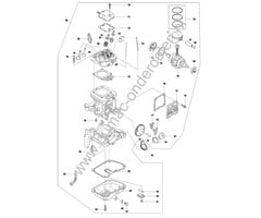 Carterpakking onderkant voor Dolmar PB7660.4, PB 76604, Makita EB7660TH, BBX7600A, 4-takt Bladblazers, Dolmar PB76604, Makita EB 7660 TH, BBX 7600 A, onderdeel, carter, pakking, dichting