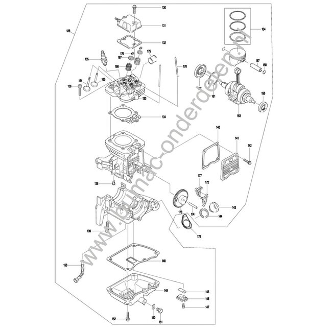 Carterpakking onderkant voor Dolmar PB7660.4, PB 76604, Makita EB7660TH, BBX7600A, 4-takt Bladblazers, Dolmar PB76604, Makita EB 7660 TH, BBX 7600 A, onderdeel, carter, pakking, dichting