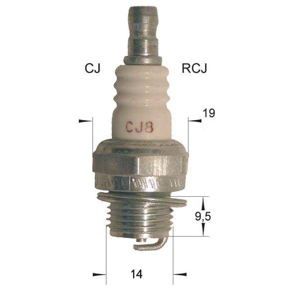 Bougie CJ8 veel gebruikt voor Bosmaaiers en Bladblazers, 2-Takt Motoren, Bougie CJ8 = RCJ8 = CJ6 = BM7A = BM4A = BM7 = BMR4A = BPM6A = BM6A = WS8E = WS9EC = WS7E = W14M-U10 = T20M-U = W22M-U = W22M-US = W14M-US = W20M-U = W20M-US = W14MR-U = W14M-U van Ch
