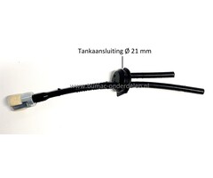 Benzineslang met doorvoerrubber en retourslang voor Komatsu - Zenoah, Scheppach, chinese 25cc kettingzagen, motorzagen, heggenschaar, bosmaaier, multitool, G2500TS, CSP10, CSP2541, CSP2540, benzineleiding, G 2500 TS, CSP 10, CSP 2541, CSP 2540, onderdeel