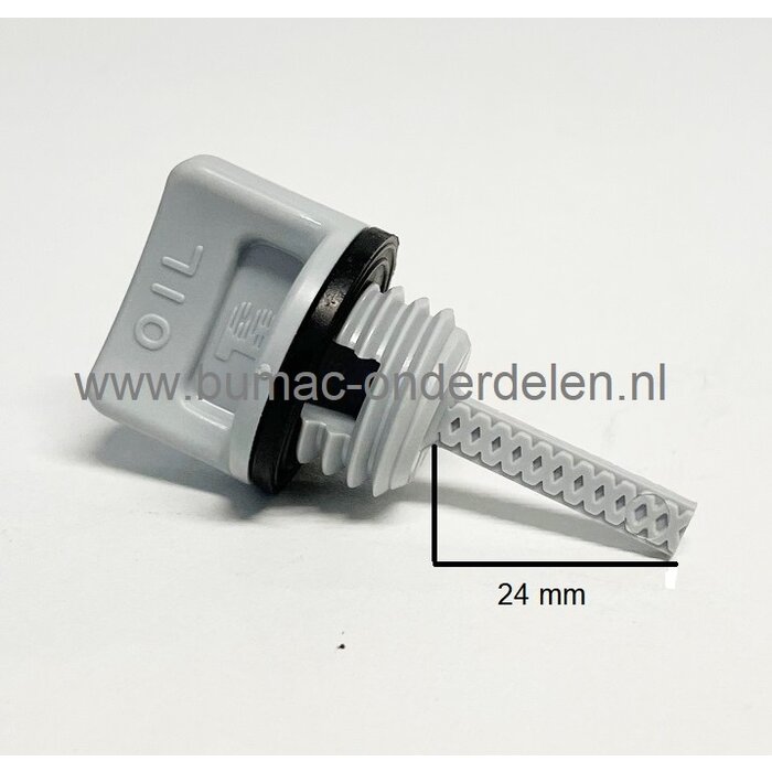 Oliepeilstok met afdichtingsrubber voor Honda GX25 motor met horizontale krukas op trilplaat, aggregaat, waterpomp, tuinfrees, houtversnipperaar, generator, cart, GX 25, olie peilstok met afdichting, onderdeel