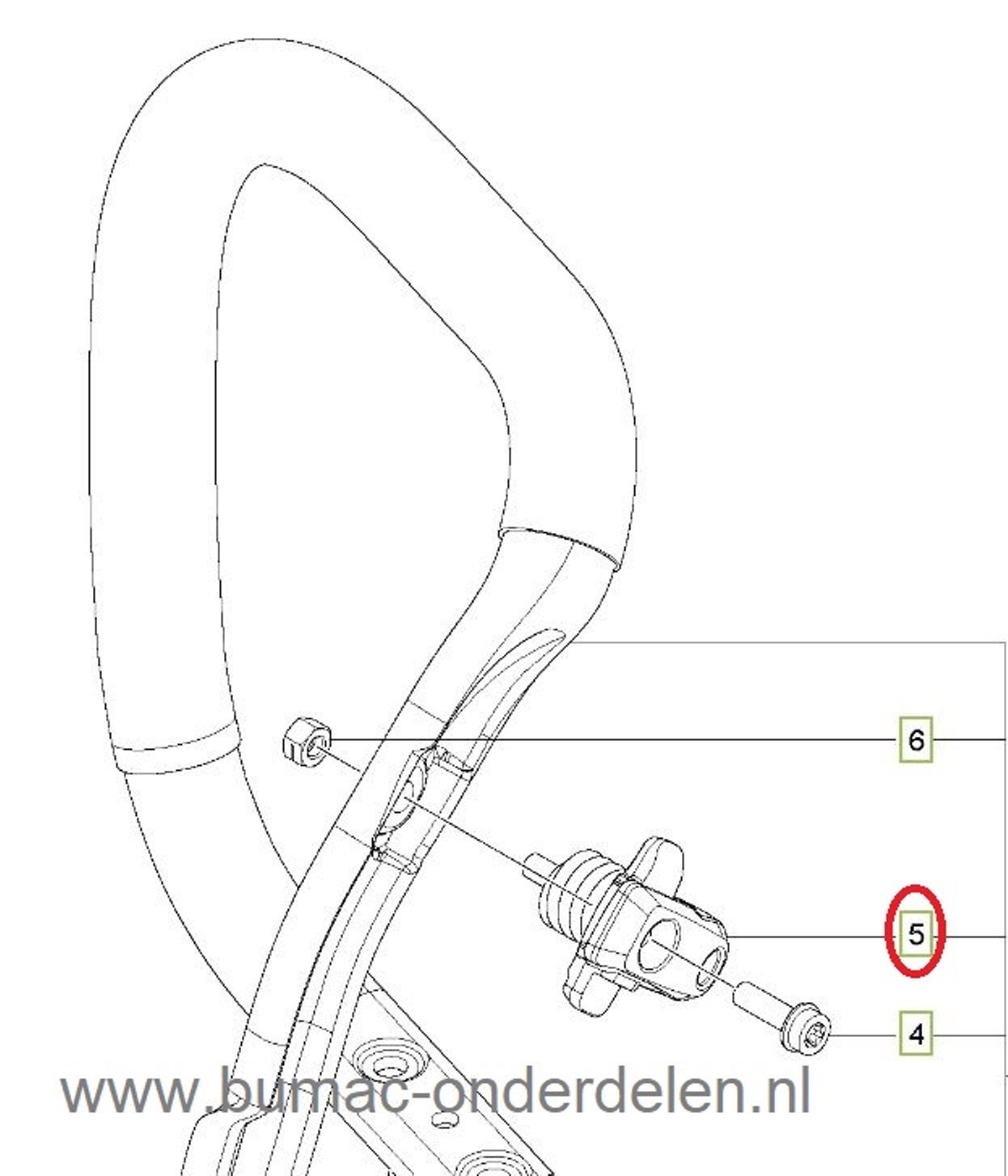 Trillingsdemper voor Husqvarna, Jonsered kettingzaag, motorzaag, benzinezaag, 545, 545G ,550XP ,550XPGMark , dempveer voor handgreepbeugel, veer trillingsdemper handvat, antivibratieveer, antivibratie veer, demper, 545 G ,550 XP ,550 XPG Mark, onderdeel