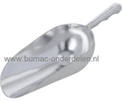 Meelschep aluminium 1,1 kg, doseerschep, voerschep, maatschep, 1100 gram, onderdeel, graanschep, schep voor honden, katten, konijnen brokken