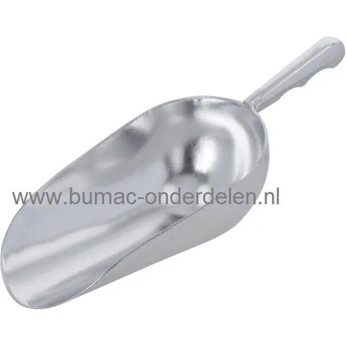 Meelschep aluminium 1,1 kg, doseerschep, voerschep, maatschep, 1100 gram, onderdeel, graanschep, schep voor honden, katten, konijnen brokken