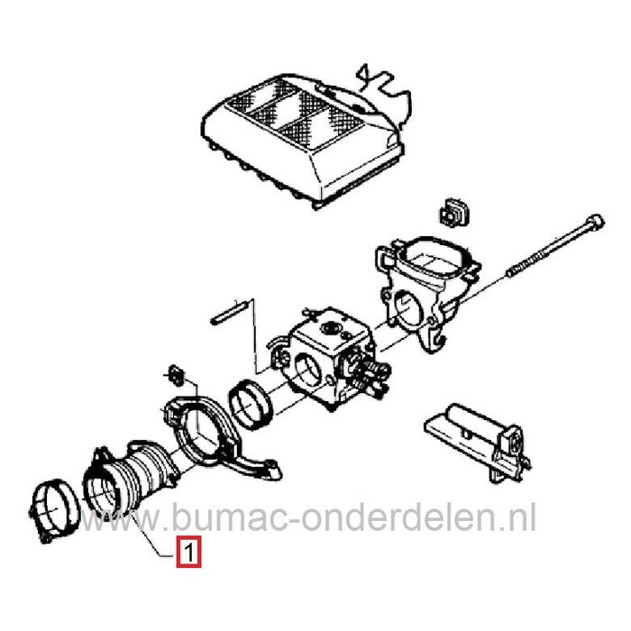 Inlaatspruitstuk HUSQVARNA 362 - 365 - 371 - 372 - 375, JONSERED 2071 Kettingzaag - Motorzaag, Inlaat Spruitstuk voor Kettingzagen van Husqvarna - Jonsered - Partner - Mc Culloch