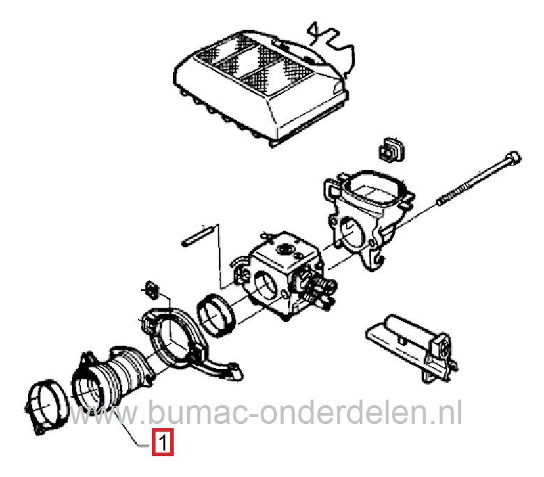Inlaatspruitstuk HUSQVARNA 362 - 365 - 371 - 372 - 375, JONSERED 2071 Kettingzaag - Motorzaag, Inlaat Spruitstuk voor Kettingzagen van Husqvarna - Jonsered - Partner - Mc Culloch