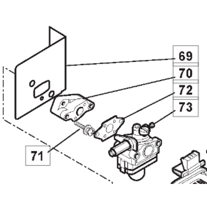 Inlaatspruitstuk voor Stiga, Alpina, Castelgarden, Mountfield, bladblazer, bosmaaier, strimmer, trimmer, B33D, BJ335D, BJ336, BJC335, BJC336, BS34D, CB34D, GB34, M34D, MB3302, MBC326, MBCP32E, SB33D, SB34D, TB34D, XB34D, inlaatpijp, onderdeel