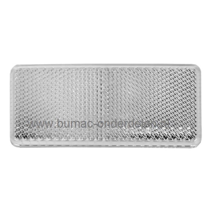 Rechthoek reflector lengte 7 cm wit zelfklevend voor aanhangers, trekker, kiepkar, aanhangwagens, onderdeel