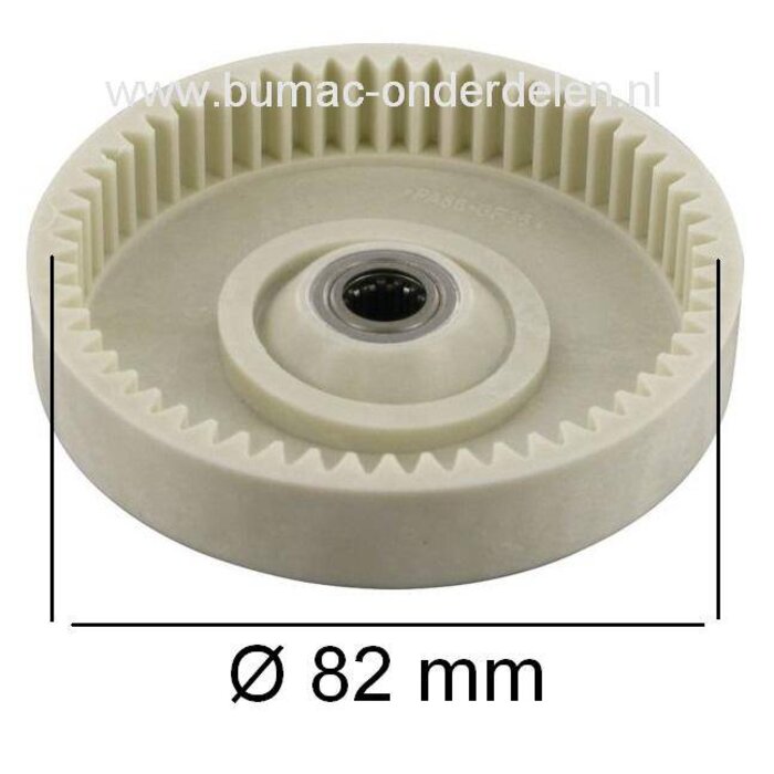 Koppelingstrommel met Vast Aandrijftandwiel voor Husqvarna, ALKO KE1600 - 1800W, FERM FCS1800W, MCCULLOCH EM235 - ES16-1, PARTNER P1435 - P2114 - P2116, STIGA Gardenclub SE1800W, TALON AC211 - AC116 Kettingzaag