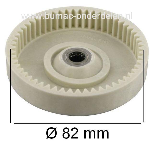 Koppelingstrommel met Vast Aandrijftandwiel voor Husqvarna, ALKO KE1600 - 1800W, FERM FCS1800W, MCCULLOCH EM235 - ES16-1, PARTNER P1435 - P2114 - P2116, STIGA Gardenclub SE1800W, TALON AC211 - AC116 Kettingzaag