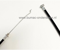 Gaskabel met Z-haak en Ton buitenkabel 1100 mm, binnenkabel 1000 mm, voor Einhell, Blackline, Gardol verticuteermachine, GCSC2240P, BLBV40, GBVE40, bedieningskabel, GCSC 2240 P, BLBV 40, GBVE 40, onderdeel