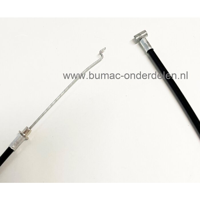 Gaskabel met Z-haak en Ton buitenkabel 1100 mm, binnenkabel 1000 mm, voor Einhell, Blackline, Gardol verticuteermachine, GCSC2240P, BLBV40, GBVE40, bedieningskabel, GCSC 2240 P, BLBV 40, GBVE 40, onderdeel