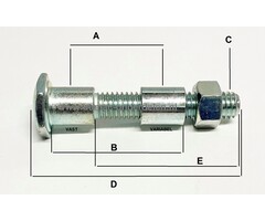 Wielbout voor Craftsman voor wielverstelling van grasmaaier, zitmaaier, frontmaaier, tuintrekker, bout voor wielverstelling, onderdeel