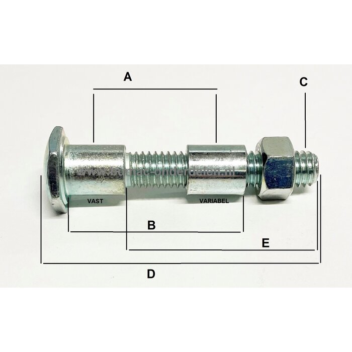 Wielbout voor Craftsman voor wielverstelling van grasmaaier, zitmaaier, frontmaaier, tuintrekker, bout voor wielverstelling, onderdeel