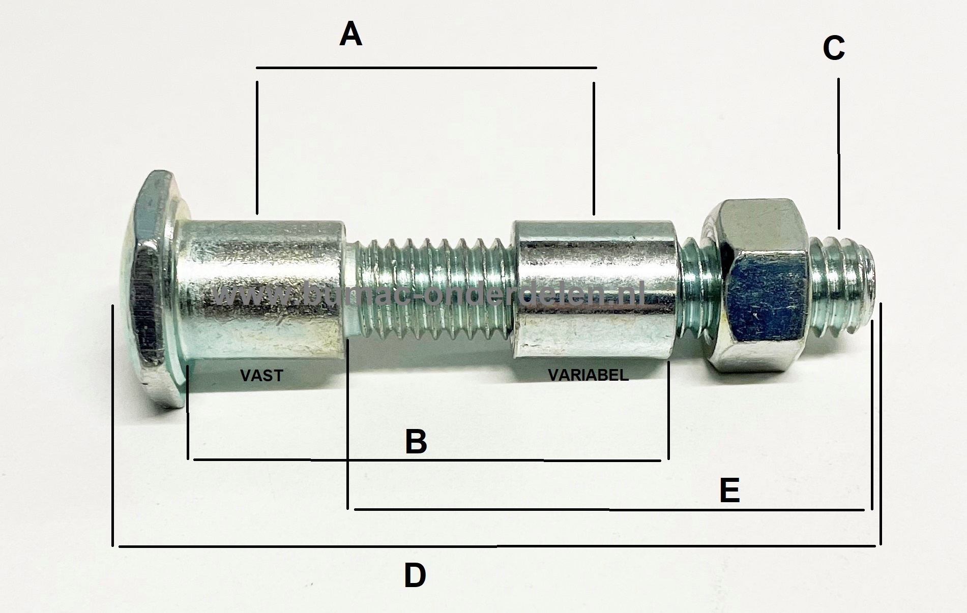 Wielbout voor Craftsman voor wielverstelling van grasmaaier, zitmaaier, frontmaaier, tuintrekker, bout voor wielverstelling, onderdeel