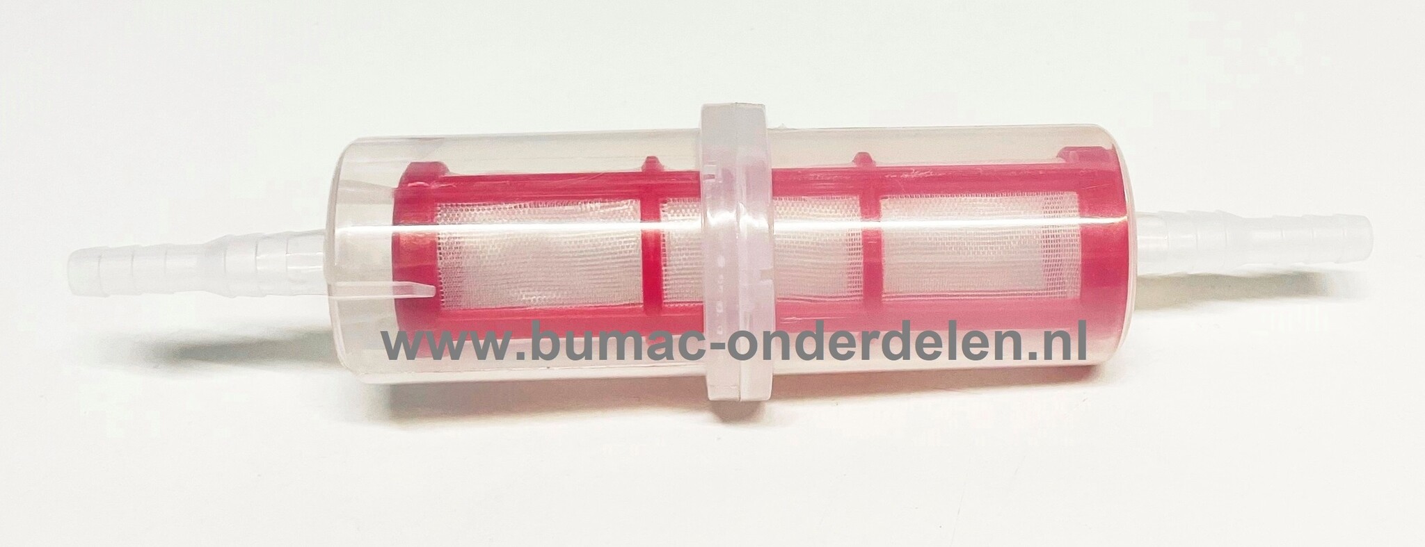 Benzinefilter universeel met nylonzeef voor grasmaaiers, zitmaaiers, aggregaten, trilplaten, waterpompen, carts met Briggs and Stratton, Honda, Kohler, Kawasaki of Tecumseh motor, Toro, brandstoffilter, benzine filter, onderdeel