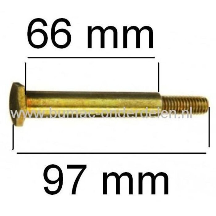 Wielbout voor steunwiel van maaidek 38, 40 of 50 inch zitmaaier, tuintrekker, frontmaaier, grasmaaier, bout voor bevestiging van steunwiel aan maaidek, onderdeel