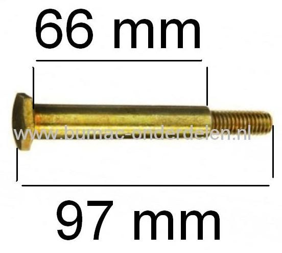 Wielbout voor steunwiel van maaidek 38, 40 of 50 inch zitmaaier, tuintrekker, frontmaaier, grasmaaier, bout voor bevestiging van steunwiel aan maaidek, onderdeel