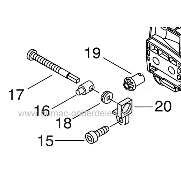 Nok voor kettingspanner Echo, Shindaiwa kettingzagen, snoeizagen, meenemer voor zijspanner CS350TES, CS360TES, CS420ES, CS450, CS500, CS610, CS680, 320TS, 452S, onderdeel, CS 350 TES, CS 360 TES, CS 420 ES, CS 450, CS 500, CS 610, CS 680, 320 TS ketting s