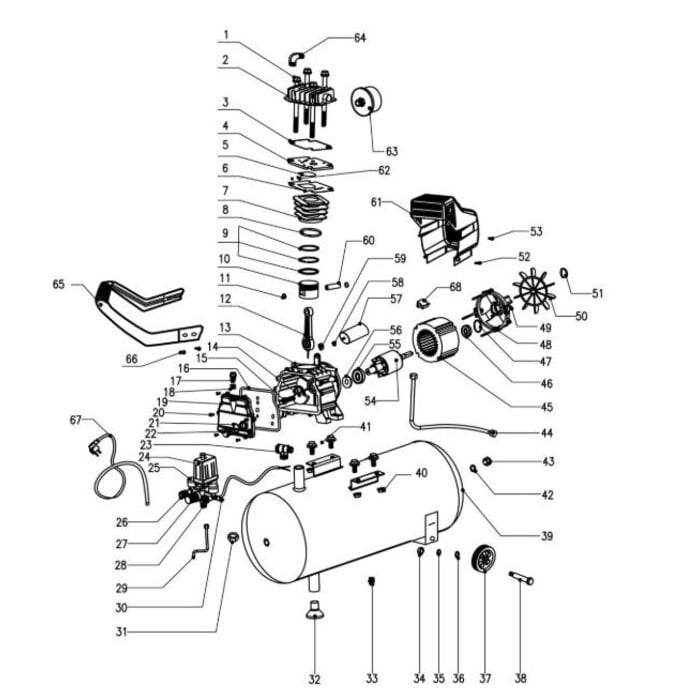 Wiel voor compressoren, kunststof wiel, onderdeel kompressor