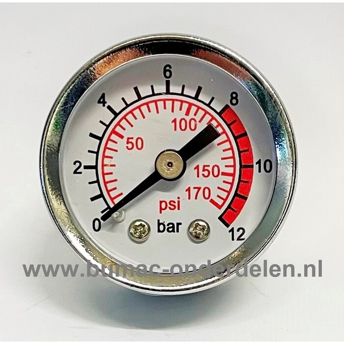 Manometer met schroefdraad voor chinese compressoren, kompressor, drukmeter, mano meter, onderdeel