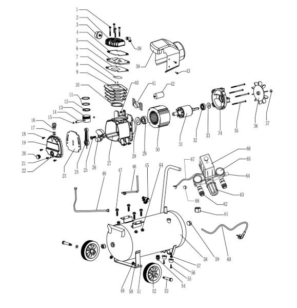 Manometer met schroefdraad voor chinese compressoren, kompressor, drukmeter, mano meter, onderdeel