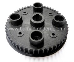 Maaidek Poelie HUSQVARNA Rider - Rider 1200 - Rider 14 Pro - Rider 16 H - Rider 970 - Rider 970 H-15 Zitmaaier, JONSERED - PARTNER - MCCULLOCH - AYP - CRAFTSMAN Zitmaaier - Frontmaaier - Tuintrekker, Getande Maaidekpoelie