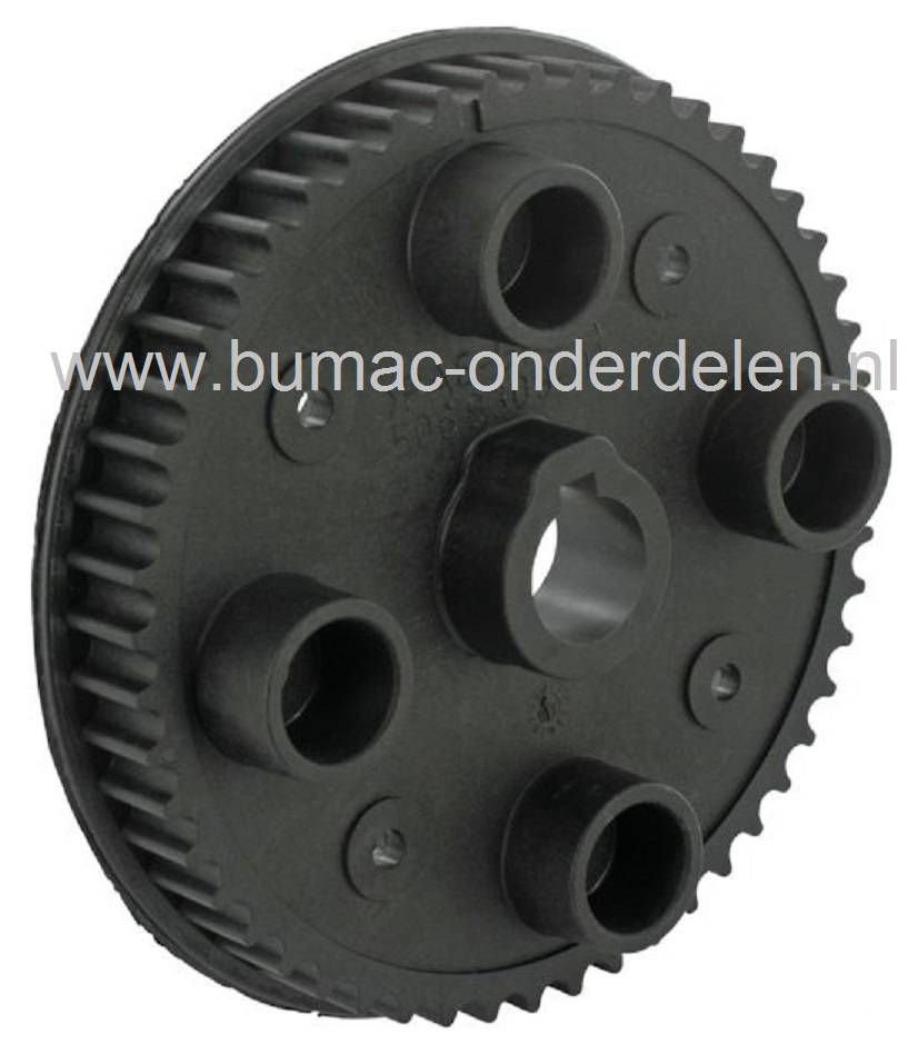 Maaidek Poelie HUSQVARNA Rider - Rider 1200 - Rider 14 Pro - Rider 16 H - Rider 970 - Rider 970 H-15 Zitmaaier, JONSERED - PARTNER - MCCULLOCH - AYP - CRAFTSMAN Zitmaaier - Frontmaaier - Tuintrekker, Getande Maaidekpoelie