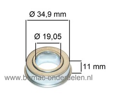 Flenslager - Wiellager voor Grasmaaier - Zitmaaier - Frontmaaier - Aanhanger - Skelter - Kruiwagen, onderdeel
