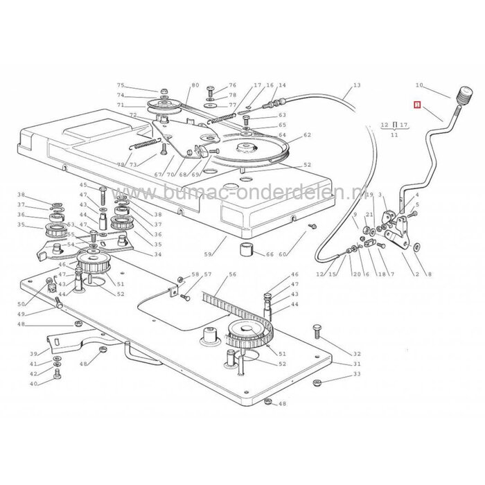 Hendel Mesinschakeling CASTELGARDEN 102 en 122 Cm Modellen, Zitmaaier - Frontmaaier - Tuintrekker, Castel Garden - Stiga - Alpina - Mountfield, Hendel voor het in werking stellen van de Maaimessen