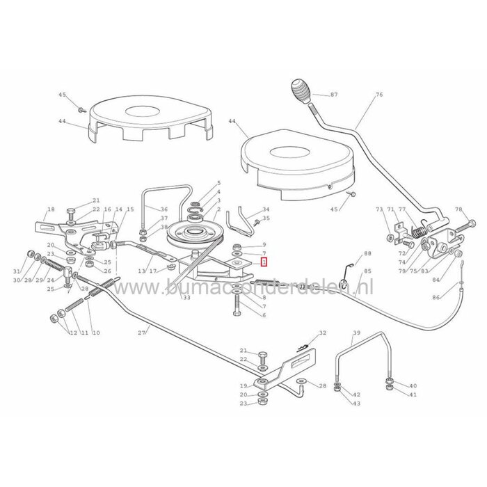 Span Arm voor Zitmaaier Castelgarden - Stiga - Alpina - Mountfield, J92 - 98S Zitmaaiers - Frontmaaiers - Tuintrekkers