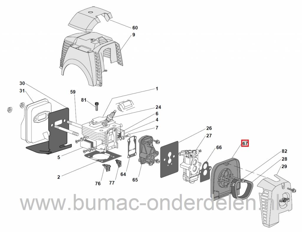 Luchtfilterhuis CASTELGARDEN XB51S - XB51DS - XB51FS, STIGA SB51DS - SB51S - SB51FS, Bosmaaier - Bermmaaier - Strimmer - Trimmer, Houder voor Luchtfilter, Stiga - Castel Garden - Mountfield - Alpina