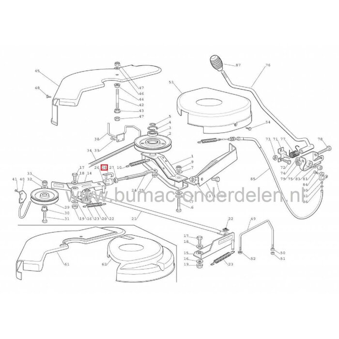 Clip voor Gaffel CASTELGARDEN TC92 - TC102 - TC122 Zitmaaier, Castel Garden - Stiga - Mountfield - Alpina, Borgclip voor Vork van Gasveer