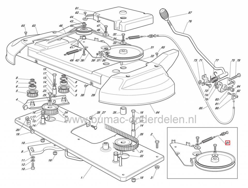 Koppelingskabel CASTELGARDEN 102 Cm - 122 Cm Zitmaaiers, TC102 - TCP102 - TC122 - TCP122, Castel Garden - Stiga - Mountfield - Alpina, Zitmaaier - Frontmaaier - Tuintrekker, PTO Kabel, onderdeel