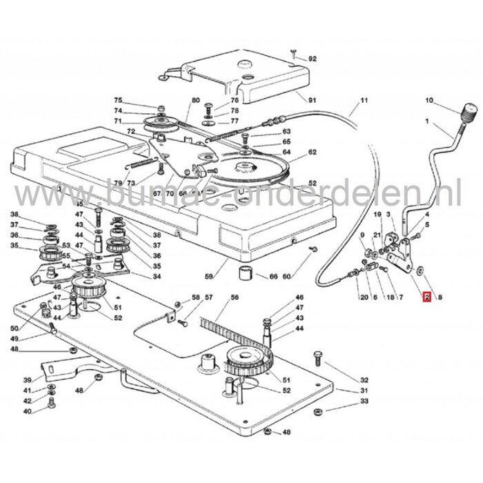Houder hendel Mesinschakeling CASTELGARDEN Zitmaaier - Frontmaaier - Tuintrekker, Stiga - Castel Garden - Alpina - Mountfield Houder voor Hendel Mes Inschakeling