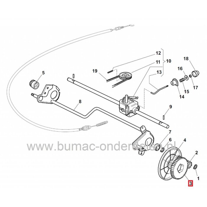 Aandrijftandwiel Achterwiel CASTELGARDEN Grasmaaiers oa NP534TR - NP534TRE - PAN504TR - PAN504TR4S - PAN504TRE4S, Stiga Combi 53SB - Collector 48SB en 53SB - Turbo 53-4S Castel Garden - Alpina - Mountfield Gazonmaaier - Benzinemaaier - Cirkelmaaier - Gras