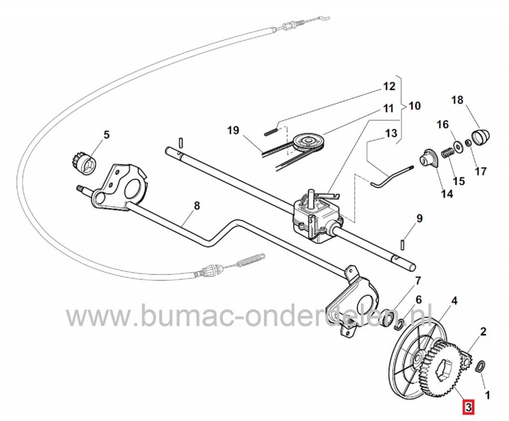 Aandrijftandwiel Achterwiel CASTELGARDEN Grasmaaiers oa NP534TR - NP534TRE - PAN504TR - PAN504TR4S - PAN504TRE4S, Stiga Combi 53SB - Collector 48SB en 53SB - Turbo 53-4S Castel Garden - Alpina - Mountfield Gazonmaaier - Benzinemaaier - Cirkelmaaier - Gras