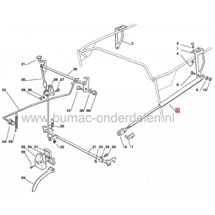 Gasdrukveer Vangbak CASTELGARDEN - STIGA - MOUNTFIELD - ALPINA Zitmaaier, Gas Drukveer voor Ledigen Vangbak bij Zitmaaiers