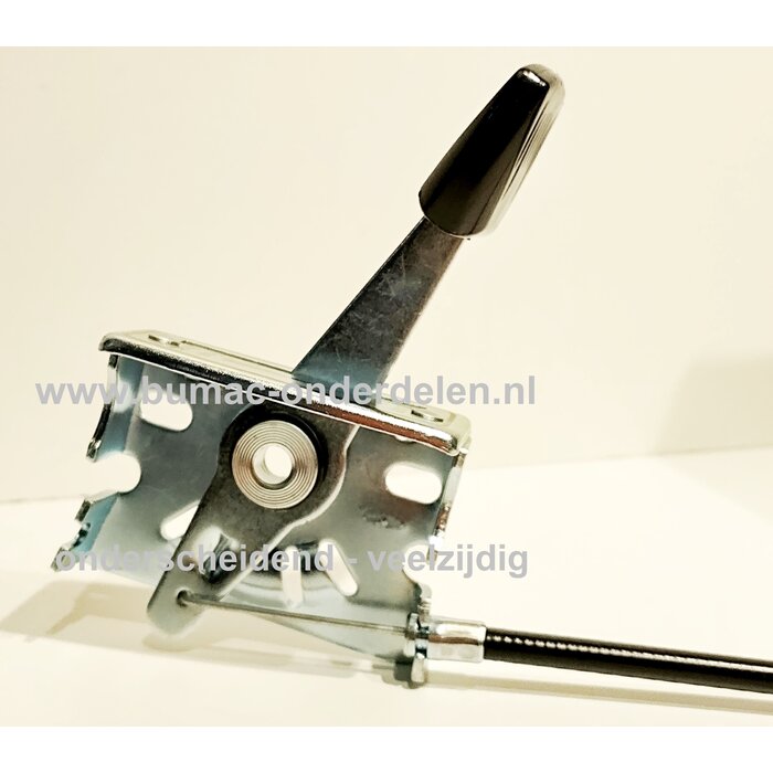 Gaskabel Universeel 125 Cm met hendel. Omkeerbaar om start/stop positie te wijzigen voor Grasmaaiers, Trilplaten, Sleuvenstampers, Wolf, MTD, Husqvarna, Alko, Viking, CastelGarden, Brill, Stiga, Honda, Murray, Toro Grasmaaiers, Gashendel.