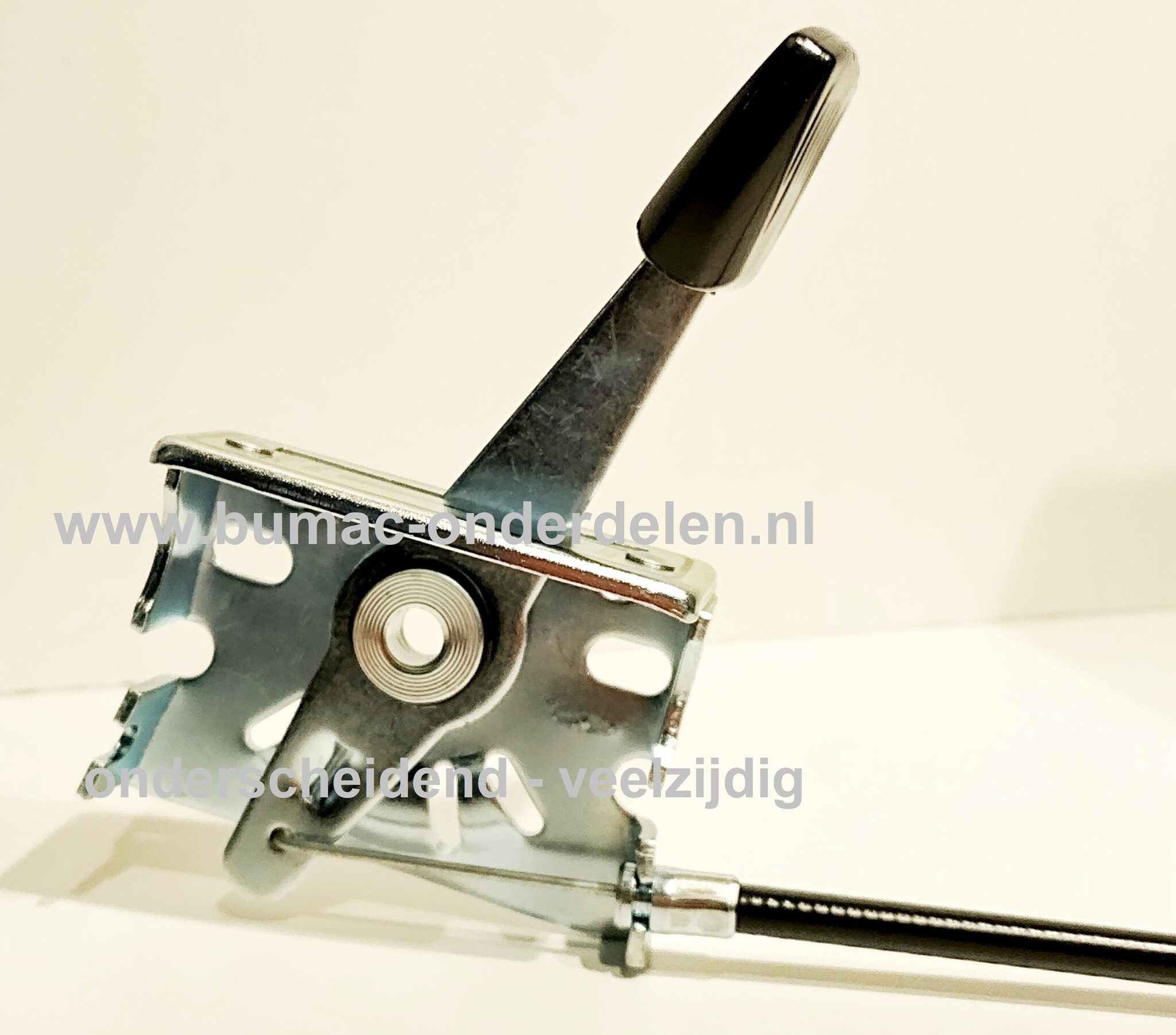 Gaskabel Universeel 155 Cm met hendel. Omkeerbaar om start/stop positie te wijzigen voor Grasmaaiers, Trilplaten, Sleuvenstampers, Wolf, MTD, Husqvarna, Alko, Viking, CastelGarden, Brill, Stiga, Honda, Murray, Toro Grasmaaiers, Gashendel.