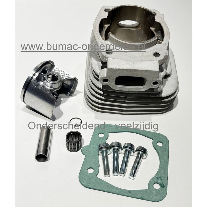 Cilinderkit Ø 45 mm voor Kettingzaag, Dolmar Makita Kettingzaag PS-5105, PS-5105C, PS-5105 CH, PS-5105 CX, PS-5105 H Complete Cilinderkit: Cilinder met Zuiger – Zuigerveren - Pistonpen en Cilinderpakking, Interne Motordelen, Motorzaag, Cilinderkit onderde