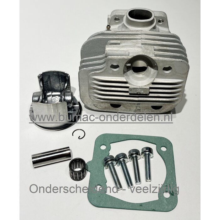 Cilinderkit Ø 45 mm voor Kettingzaag, Dolmar Makita Kettingzaag PS-5105, PS-5105C, PS-5105 CH, PS-5105 CX, PS-5105 H Complete Cilinderkit: Cilinder met Zuiger – Zuigerveren - Pistonpen en Cilinderpakking, Interne Motordelen, Motorzaag, Cilinderkit onderde