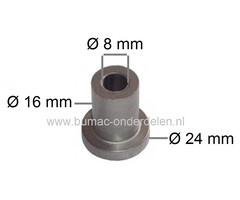 Bus Tandwiel Kettingaandrijving CASTELGARDEN - STIGA - ALPINA - MOUNTFIELD, Glijlager voor oa Kettingtandwiel bij Zitmaaier - Frontmaaier - Tuintrekker, TC102 - TCP102 - TC122 - TCP122