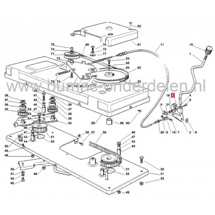 Drukker hendel Mesinschakeling CASTELGARDEN Zitmaaier - Frontmaaier - Tuintrekker, Stiga - Castel Garden - Alpina - Mountfield Drukker voor Hendel Mes Inschakeling onderdeel