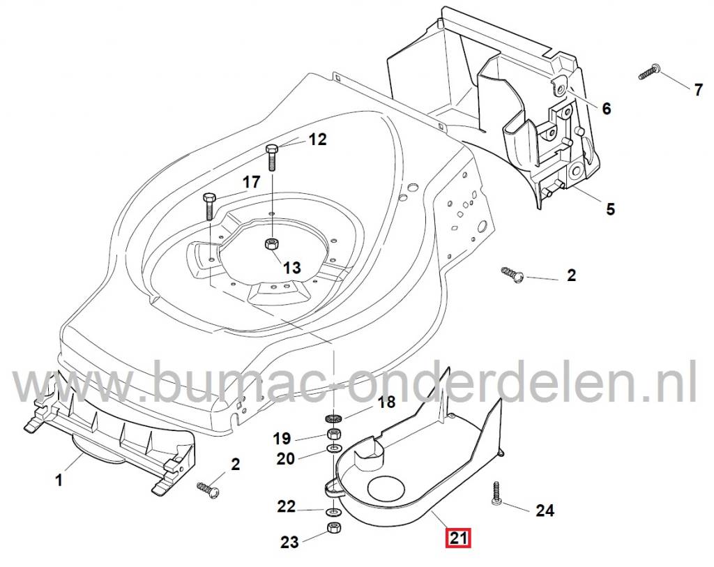 V snaar Beschermkap CASTELGARDEN Grasmaaiers, Stiga - Alpina - Castel Garden - Mountfield, oa SP184 - SP454 - SP470 - SP474 - Collector 46, Grasmaaier - Loopmaaier - Benzinemaaier
