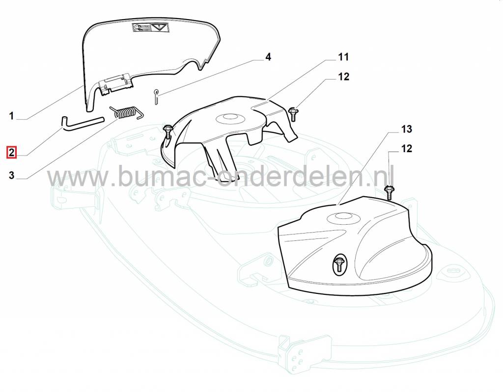 Pen voor Deflector CASTELGARDEN - STIGA - ALPINA - MOUNTFIELD, Pin voor Bevestiging Zijuitworp Deflectoren 98 en 108 Cm Zitmaaier - Tuintrekker